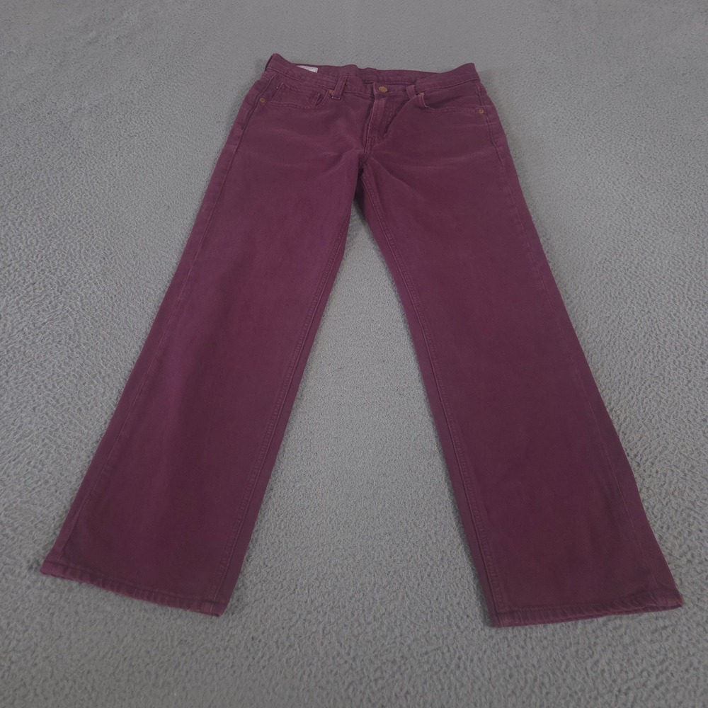Gap Jeans Womens 4 Petite Burgundy Mid‎ Rise 90s Loose Washwell Stretch Denim